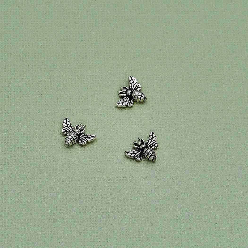 Sterling Silver Tiny Bee Solderable Charm - Poppies Beads n' More