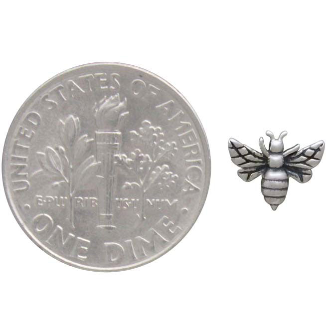 Sterling Silver Tiny Bee Solderable Charm - Poppies Beads n' More