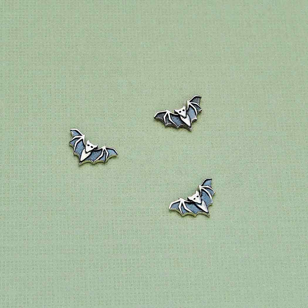 Sterling Silver Layered Bat Solderable Charm - Poppies Beads n' More