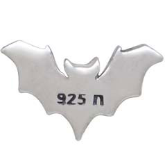 Sterling Silver Layered Bat Solderable Charm - Poppies Beads n' More