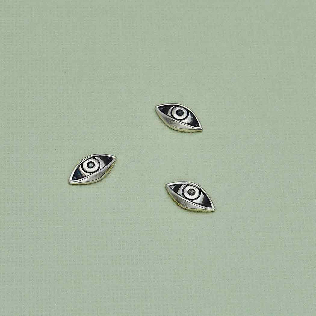 Sterling Silver Dimensional Eye Solderable Charm - Poppies Beads n' More