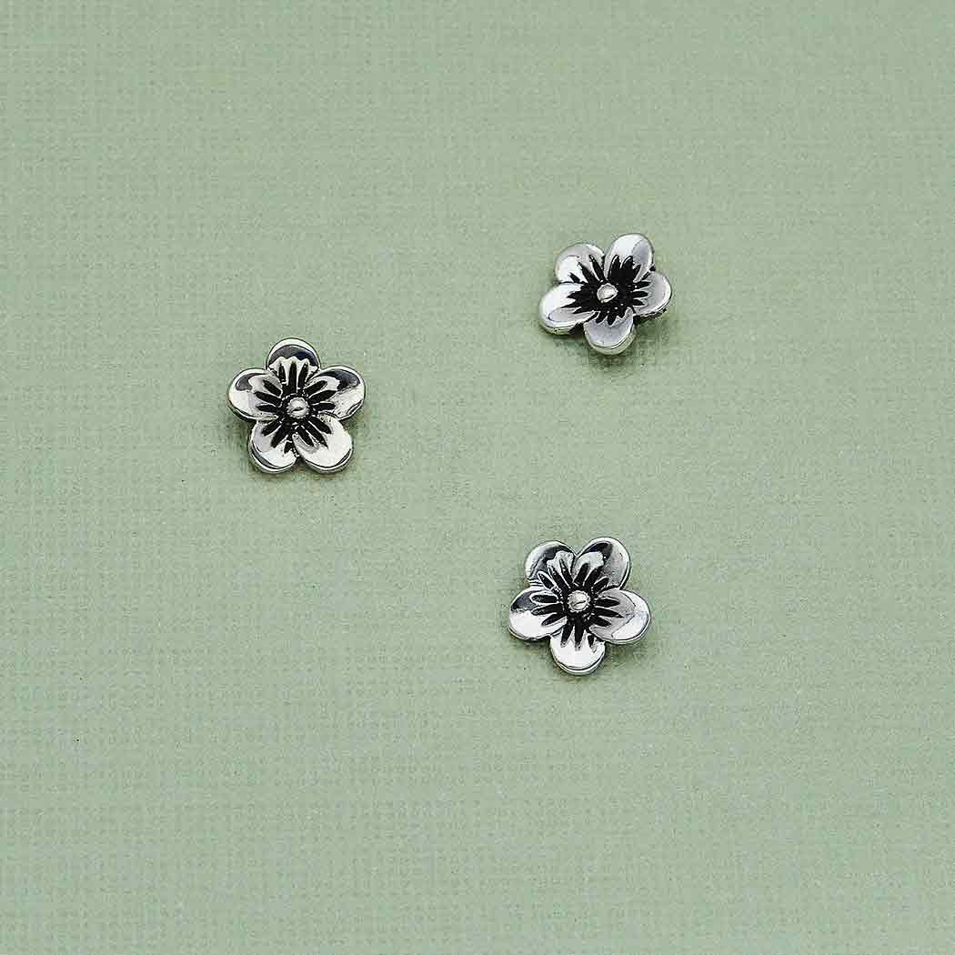 Sterling Silver Large Cherry Blossom Solderable Charm - Poppies Beads n' More