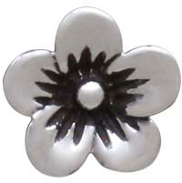 Sterling Silver Large Cherry Blossom Solderable Charm - Poppies Beads n' More