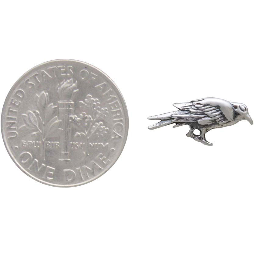 Sterling Silver Raven Solderable Charm - Poppies Beads n' More