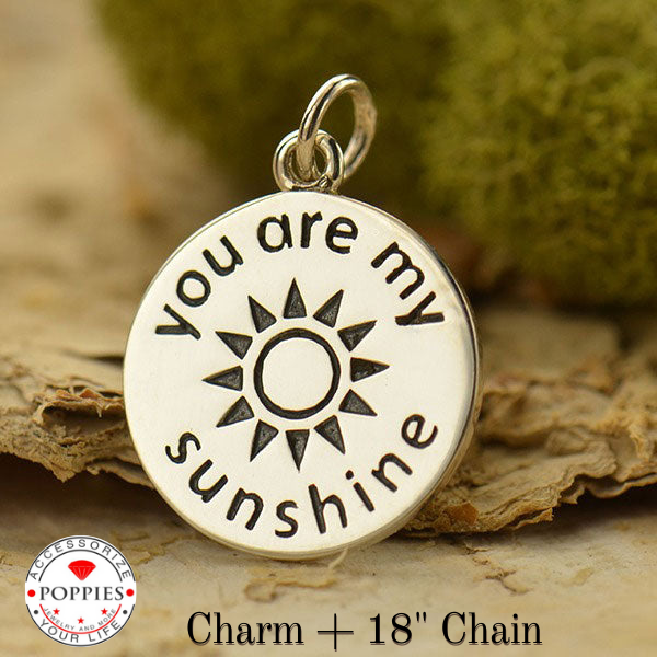 Sterling Silver You are my Sunshine Charm - Poppies Beads n' More