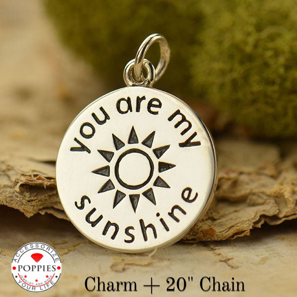 Sterling Silver You are my Sunshine Charm - Poppies Beads n' More