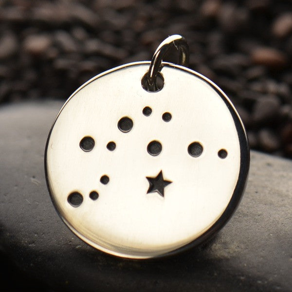 Zodiac Constellation Discs - Sterling Silver - Poppies Beads n' More