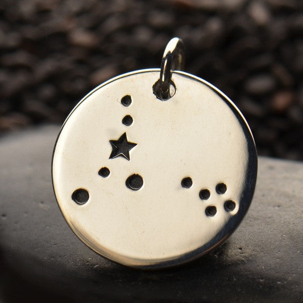 Zodiac Constellation Discs - Sterling Silver - Poppies Beads n' More