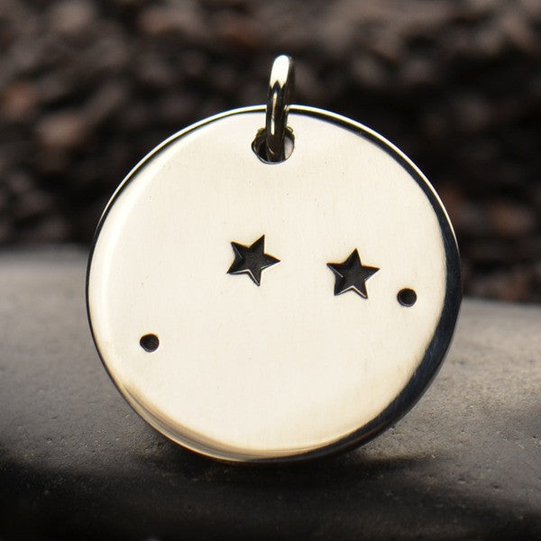 Zodiac Constellation Discs - Sterling Silver - Poppies Beads n' More