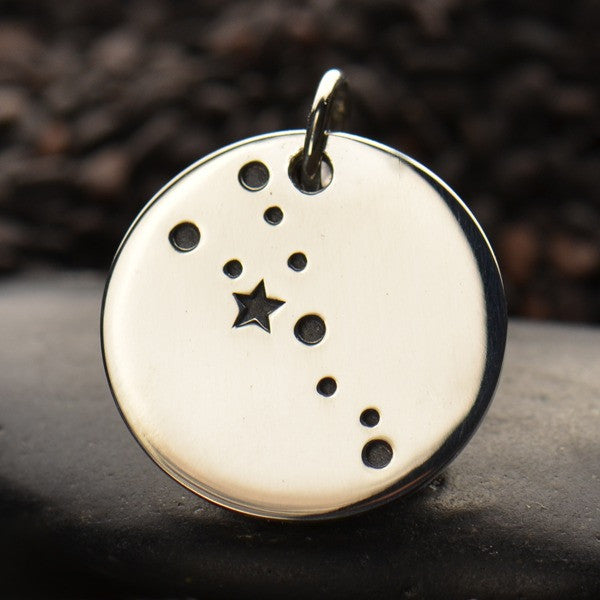 Zodiac Constellation Discs - Sterling Silver - Poppies Beads n' More