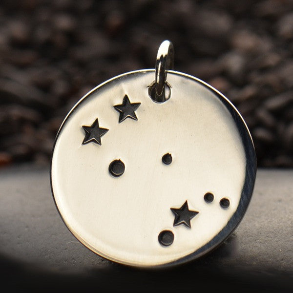 Zodiac Constellation Discs - Sterling Silver - Poppies Beads n' More
