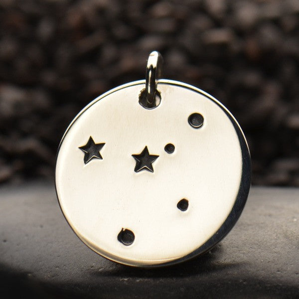 Zodiac Constellation Discs - Sterling Silver - Poppies Beads n' More