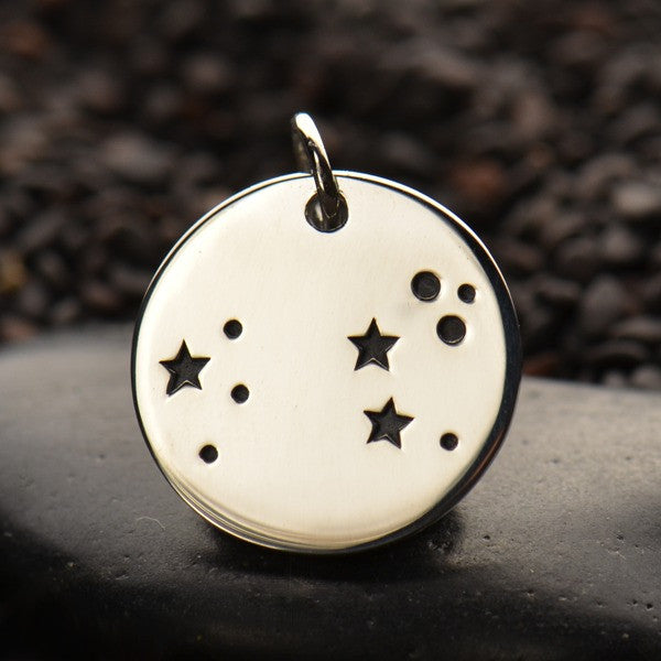 Zodiac Constellation Discs - Sterling Silver - Poppies Beads n' More