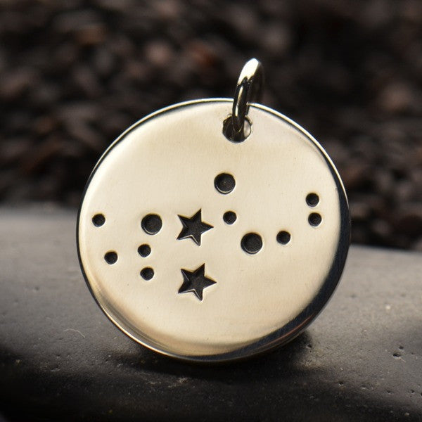 Zodiac Constellation Discs - Sterling Silver - Poppies Beads n' More