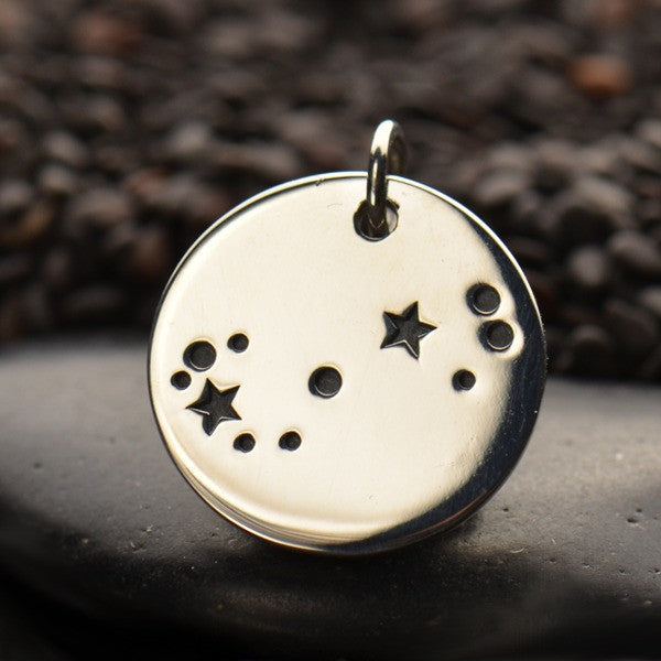 Zodiac Constellation Discs - Sterling Silver - Poppies Beads n' More