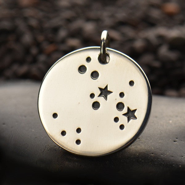 Zodiac Constellation Discs - Sterling Silver - Poppies Beads n' More