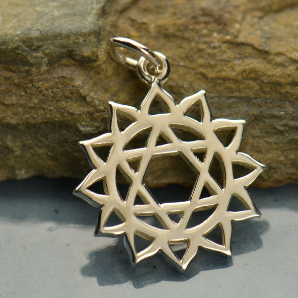 Sterling Silver Heart Chakra Charm - Poppies Beads n' More