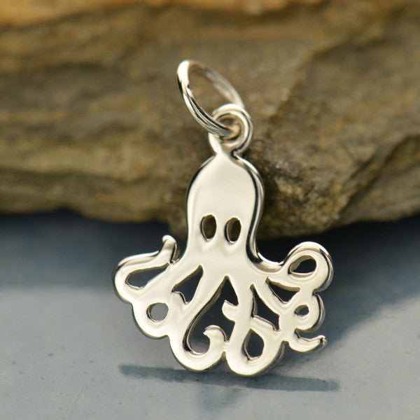 Sterling Silver Octopus Charm - Poppies Beads n' More