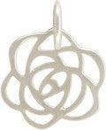 Sterling Silver Art Deco Rose Charm - Poppies Beads n' More