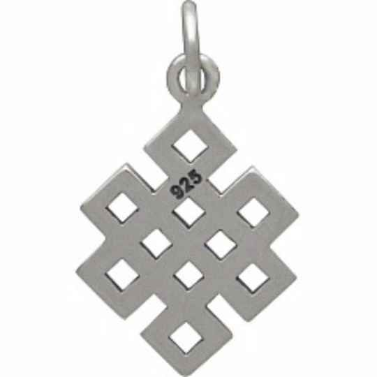 Sterling Silver Endless Buddhist Knot Charm - Poppies Beads n' More