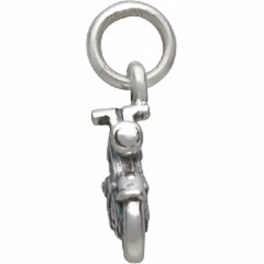 Sterling Silver Motorcycle Charm - Poppies Beads n' More