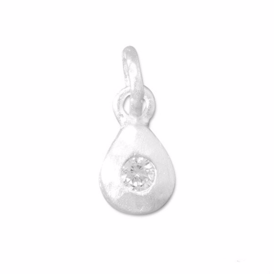 Sterling Silver Matte CZ Charms - Poppies Beads n' More