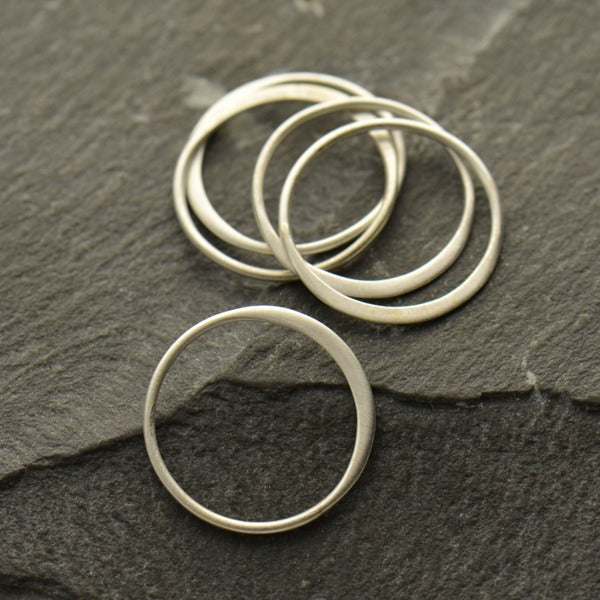 Medium Half Hammered Circle Link - Poppies Beads n' More