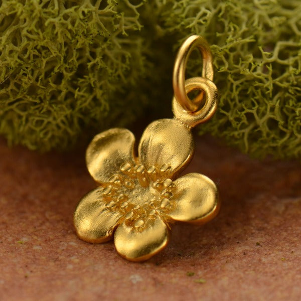 Single Plum Blossom Charm, - Poppies Beads n' More