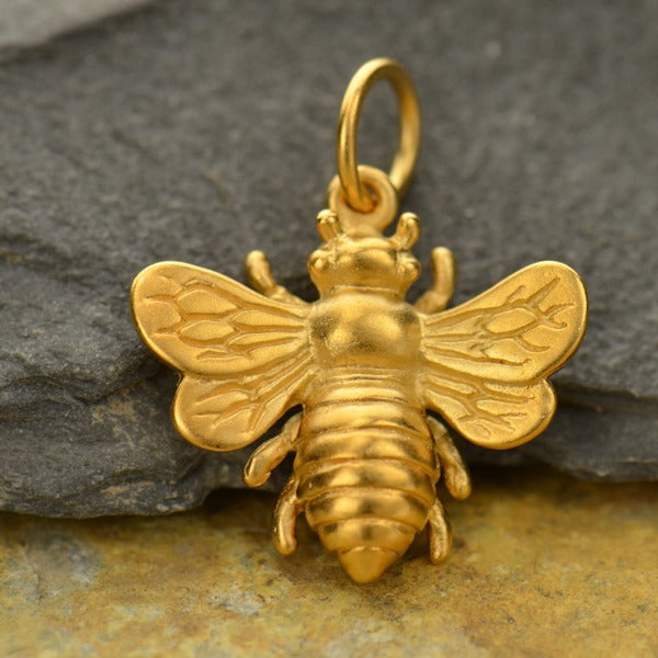 Large Honeybee Charm - Poppies Beads n' More