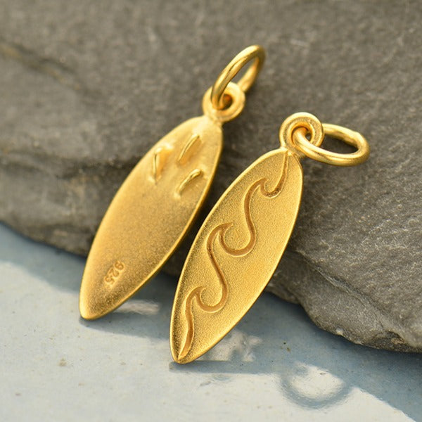 Surfboard Charm - Sports Charms, - Poppies Beads n' More