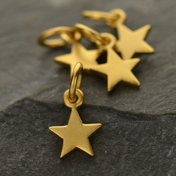 Tiny Flat Star Charm - Poppies Beads n' More