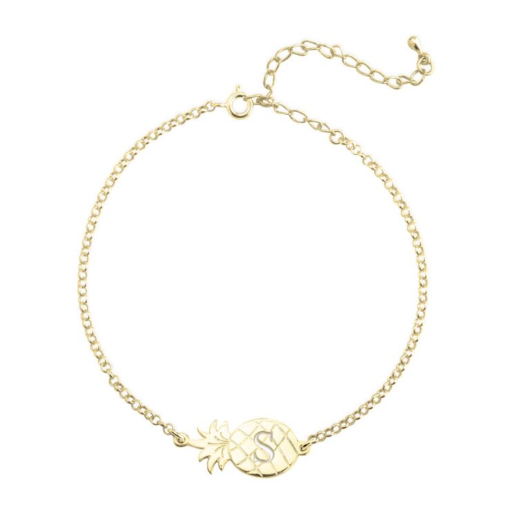 Charm Anklet with Pineapple - Poppies Beads n' More