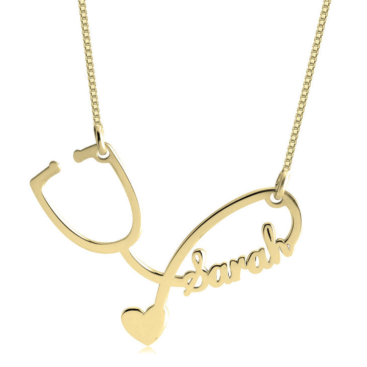 Stethoscope Necklace Personalized - Poppies Beads n' More