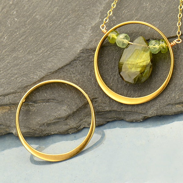 Circle Frame with Two Holes, - Poppies Beads n' More