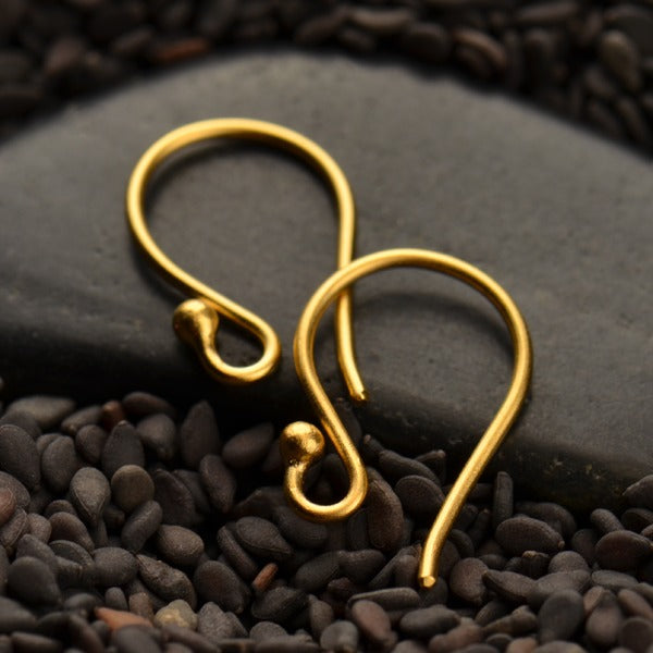 Simple Hook Earring Top with Ball -1 Pair - Poppies Beads n' More