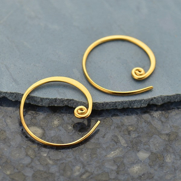 Curled Hoop Earring Findings - Poppies Beads n' More