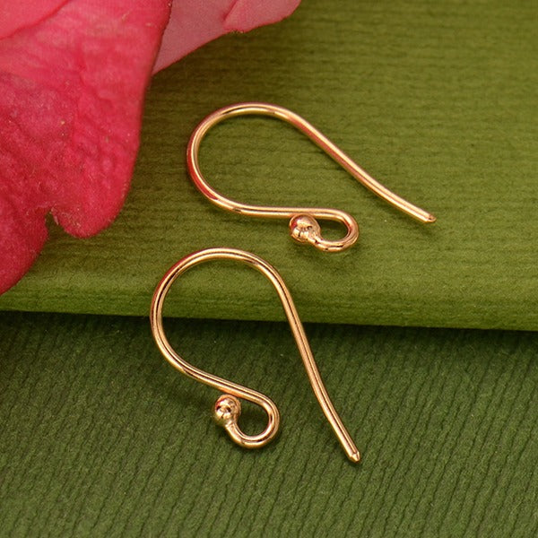 Simple Hook Earring Top with Ball -1 Pair - Poppies Beads n' More