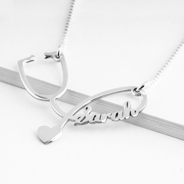 Stethoscope Necklace Personalized - Poppies Beads n' More