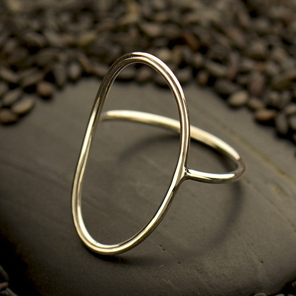 Sterling Silver Open Oval Ring - Poppies Beads n' More