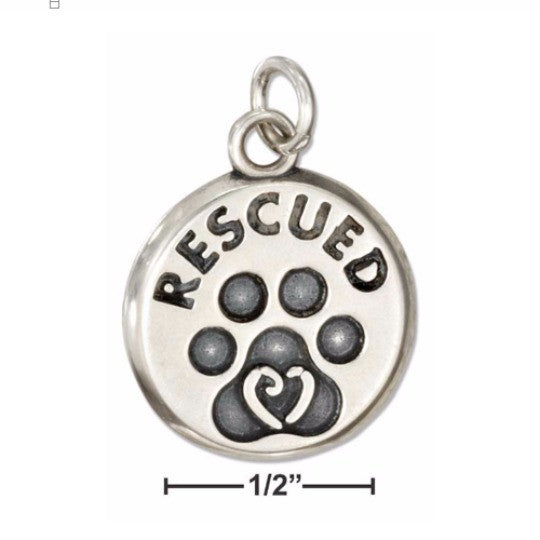 Sterling Silver Rescued Dog Paw Pendant - Poppies Beads n' More