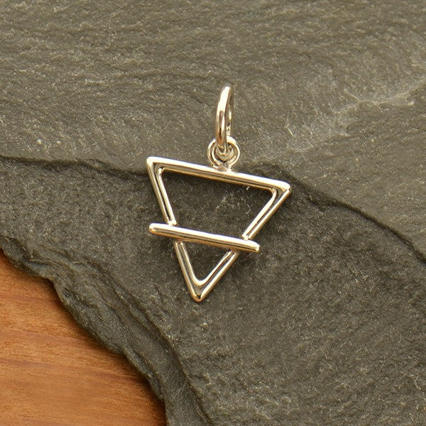 Sterling Silver Earth Element Symbol Charm - Poppies Beads n' More