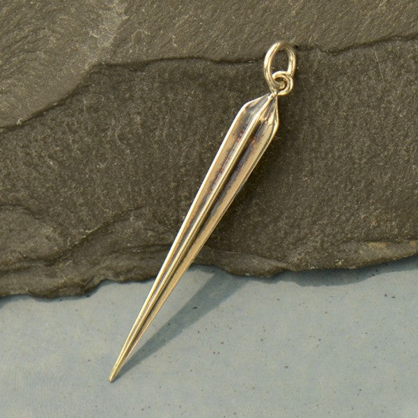 Sterling Silver Ridged Star Spike Charm - Poppies Beads n' More