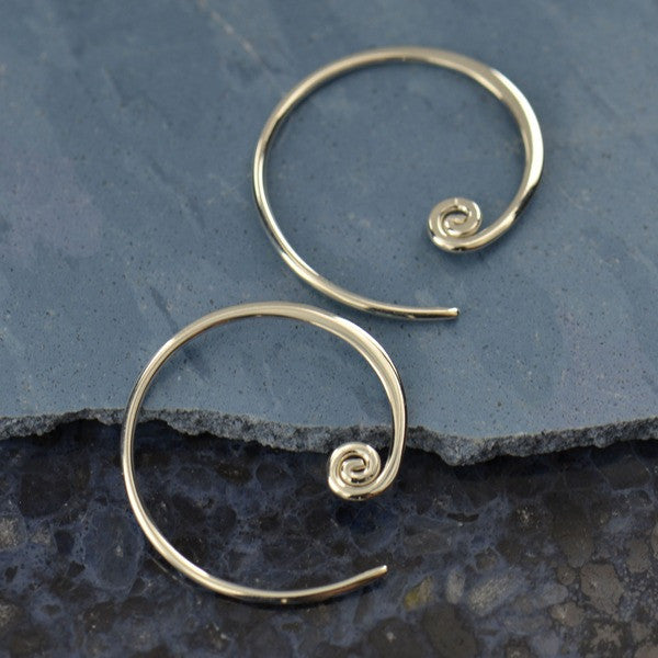 Curled Hoop Earring Findings - Poppies Beads n' More