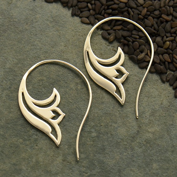 Sterling Silver Lotus Scroll Earring - Poppies Beads n' More