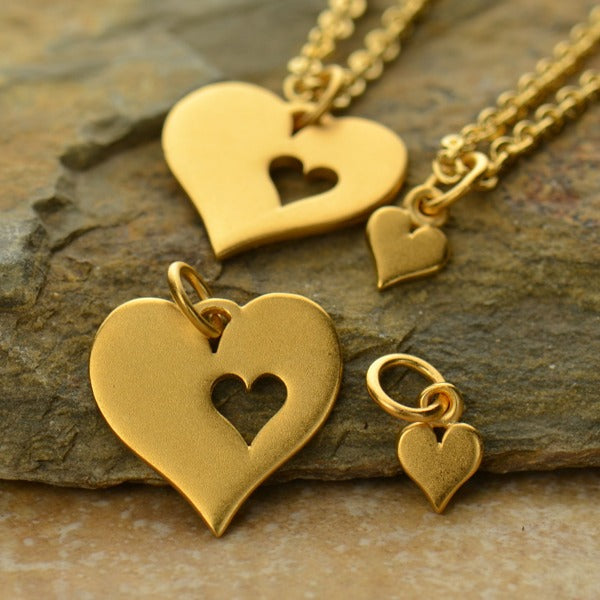 Hearts- Mother Daughter Charm Set, - Poppies Beads n' More