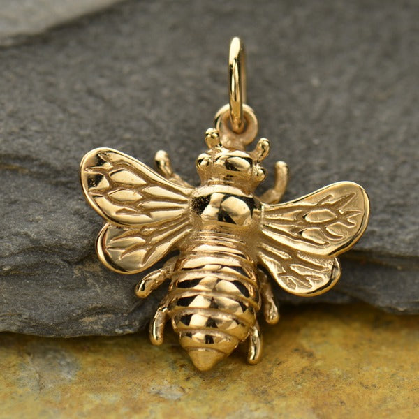 Large Honeybee Charm - Poppies Beads n' More