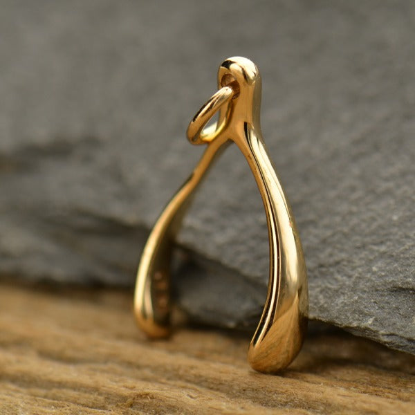 Wishbone Charm, - Poppies Beads n' More