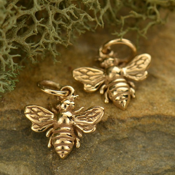 Small Honeybee Charm, - Poppies Beads n' More