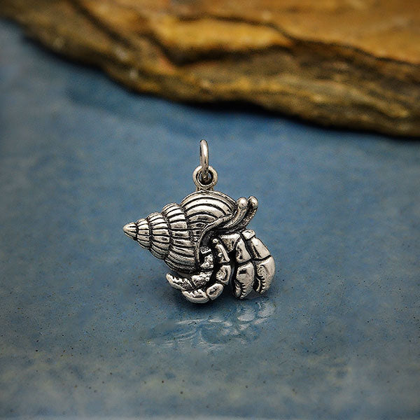 Sterling Silver Hermit Crab Charm - Poppies Beads n' More