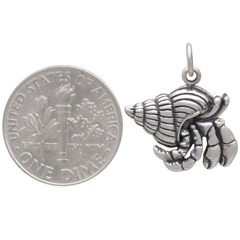 Sterling Silver Hermit Crab Charm - Poppies Beads n' More